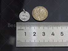 Load image into Gallery viewer, Cresent Moon Star Coin charm, sku#L297