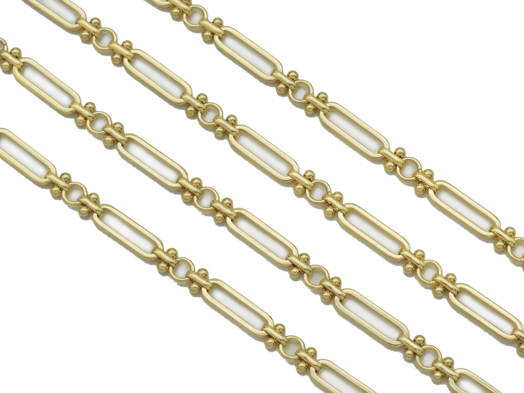 High Quality Long paperclip with dots bar connector Chain By