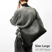 Load image into Gallery viewer, Men's Large Silver Quilted Crossbody Bag – Urban Minimalist PU Leather Shoulder Bag