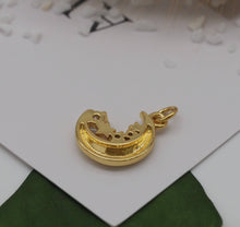 Load image into Gallery viewer, CZ Crescent Moon Star Charm, Sku#LK638