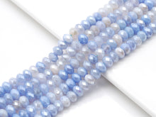 Load image into Gallery viewer, Mystic Natural Blue Banded Agate Rondelle Faceted Beads, Sku#UA265