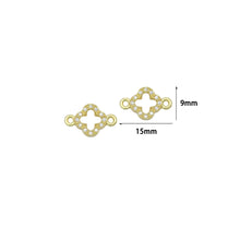 Load image into Gallery viewer, Clear CZ Gold Clover Flower Connecter ,Sku#LD738