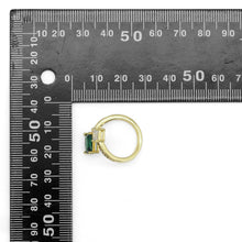 Load image into Gallery viewer, Gold Silver Green Clear Square CZ Adjustable Ring, Sku#A134