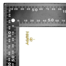 Load image into Gallery viewer, Clear CZ Happy Gold Stud Earrings, Sku#A344