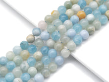 Load image into Gallery viewer, Genuine Aquamarine Round Smooth Beads, Sku#U1376