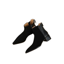 Load image into Gallery viewer, Women's Matte Square-Toe Lug Sole Boots | Microfiber Leather Fall &amp; Winter Ankle Boots