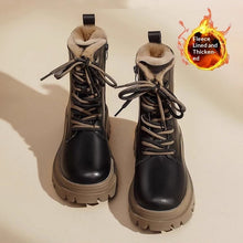 Load image into Gallery viewer, Women's Fleece-Lined Chunky Heel Dr. Boots | Sequin Mid-Calf Side Zipper