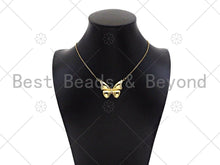 Load image into Gallery viewer, CZ Micro Pave 3D Butterfly Shape Pendant, Sku#LK342