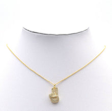 Load image into Gallery viewer, CZ Gold Love Hand Pece Hand Victory Sign Charm, Sku#LX143