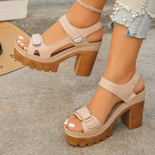 Load image into Gallery viewer, Women's Thick Sole High Heel Sandals | Single Strap Buckle Summer Shoes