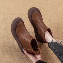 Load image into Gallery viewer, Women's Vintage Mid-Calf Boots | PU Leather Back Zipper | Flat Heel Casual Winter Boots