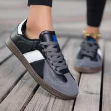Load image into Gallery viewer, Women's Leopard Print Lace-Up Casual Sneakers | Color-Block Low-Top Flat Shoes
