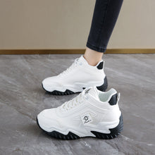Load image into Gallery viewer, Korean Style Women's Casual High-Top Dad Shoes | Lace-Up Synthetic Leather Sneakers
