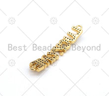 Load image into Gallery viewer, CZ Micro Pave Lucky Me Word Connector, 18K Gold Filled Link Connector, Necklace Bracelet Connector, 6x43mm,sku#LK450