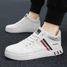 Load image into Gallery viewer, Men's Mid-Top Casual Athletic Sneakers - Synthetic PU Leather Lace-Up Shoes