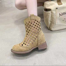 Load image into Gallery viewer, Hollowed-Out Mesh Mid-Calf Boots