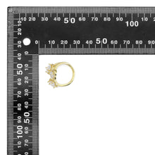 Load image into Gallery viewer, Gold Silver Clear CZ Triple Heart Adjustable Ring, Sku#A149