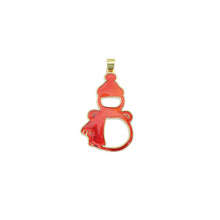 Load image into Gallery viewer, Red Enamel Christmas Snowman Charm Pendant,Sku#LK1211