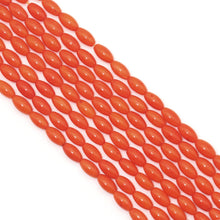 Load image into Gallery viewer, Orange Coral Smooth Rice Shape Beads, Sku#U1606