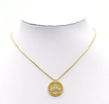 Load image into Gallery viewer, CZ Shark Tail On Round Coin Charm, Sku#LK646