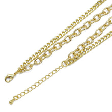 Load image into Gallery viewer, Ovla Cuban Link Chain necklace with heart pendants Layering