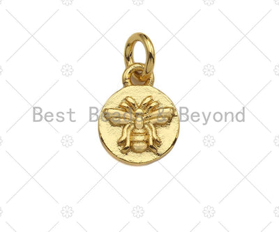Gold Embossment Insect On Round Coin Charms, Dainty Charms