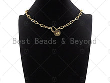Load image into Gallery viewer, 18K Gold Filigree Style Round Lock Clasp, Gold Fancy Lock, Chain Clasp, Screw Lock,16x28mm,sku#K143