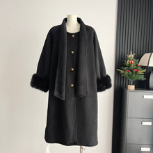 Load image into Gallery viewer, Women's Autumn And Winter High-end Super Stylish Furry Sleeve Double-faced Wool Coat