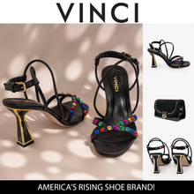Load image into Gallery viewer, The Aurora Black Leather Strappy Women Sandal