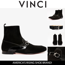 Load image into Gallery viewer, The Baron Black Suede Bit Zip-Up Dress Men Boot Final Sale!