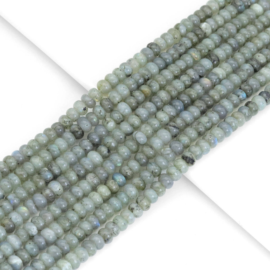 4x6mm Labradorite Rondelle Smooth Beads, Sku#U1908