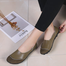 Load image into Gallery viewer, Women's Korean Casual Slip-On Loafers | Low Heel Round Toe Leather Shoes