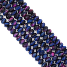 Load image into Gallery viewer, Galaxy Tiger Eye Rondelle Faceted Beads, Sku#UA311