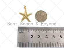 Load image into Gallery viewer, CZ Micro Pave Starfish Pendant, Cubic Zirconia Starfish Pendant Charm for Necklace Bracelet Earrings Making, 19x22mm,sku#L359
