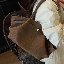Load image into Gallery viewer, Women's Retro Suede Tote Handbag - Quilted Shoulder Bag with Patchwork Detail