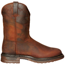 Load image into Gallery viewer, Men's Slip-On Motorcycle Boots | Round Toe Low Square Heel Elastic Cuff Winter Boots