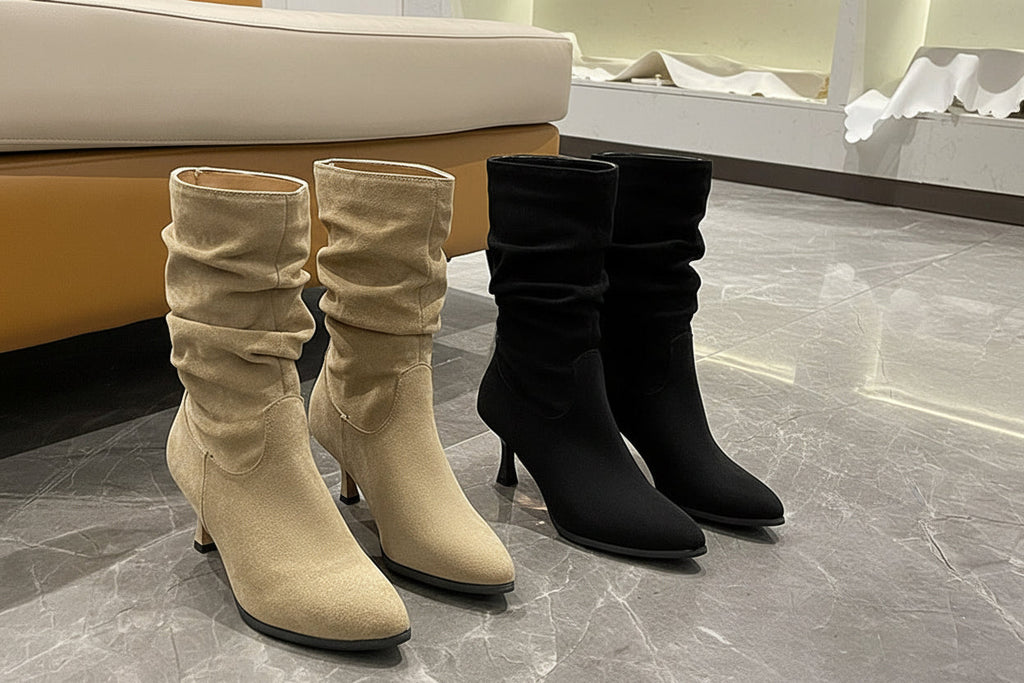 Women's Pointed-Toe Stiletto Ankle Boots – Thickened Winter High Heel
