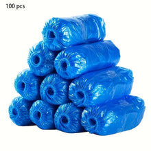 Load image into Gallery viewer, 100-Pack: Disposable Plastic Shoe Covers – Waterproof &amp; Slip-Resistant