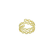 Load image into Gallery viewer, Gold Silver Oval Link Adjustable Wrap Ring, Sku#A289