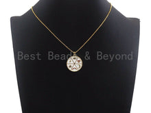 Load image into Gallery viewer, Pave CZ  Enamel Moon Star Heart Eye Rainbow Pendant, F935