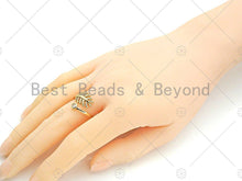 Load image into Gallery viewer, CZ Leaf Shape Adjustable Ring, Sku#X194