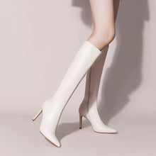 Load image into Gallery viewer, Women's Solid Color Stiletto Over-the-Knee Boots – Pointed Toe Side Zip