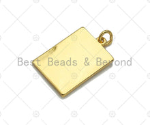 Load image into Gallery viewer, Shiny Gold Medallion Dragon Dog Tag Pendant, Dragon Rectangl