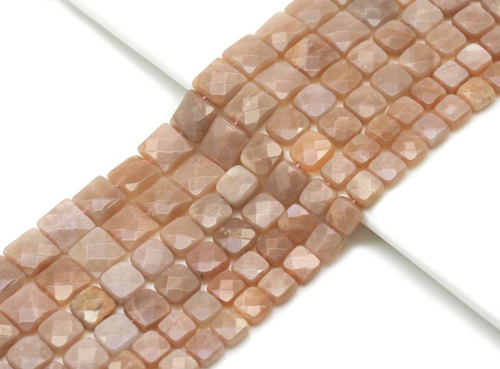 Natural Quality Faceted Teardrop Peach Moonstone Beads, Sku#HY4