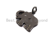 Load image into Gallery viewer, CZ Micro Pave Elephant Shaped Pendant/Charm, Cubic Zirconia