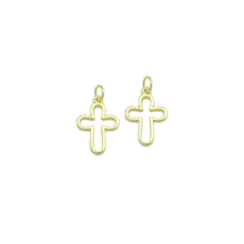 Load image into Gallery viewer, Gold /Bright Silver Frame Cross Charm Pendant,Sku#LD725