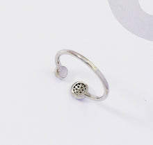 Load image into Gallery viewer, CZ Coin and Ball Open Ring, Sku#B196