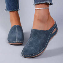 Load image into Gallery viewer, Plus-Size Fleece-Lined Wedge Slippers