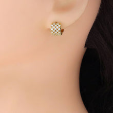 Load image into Gallery viewer, Tiny CZ Thick Band Hoop Earrings, Sku#A294