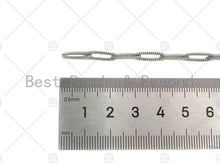 Load image into Gallery viewer, 4x12mm Stainless Steel Paperclip Chain by Yard, Silver Unfinished Jewelry Chains, Wholesale Paper Clip Chain, non-tarnishing Chain, sku#A99
